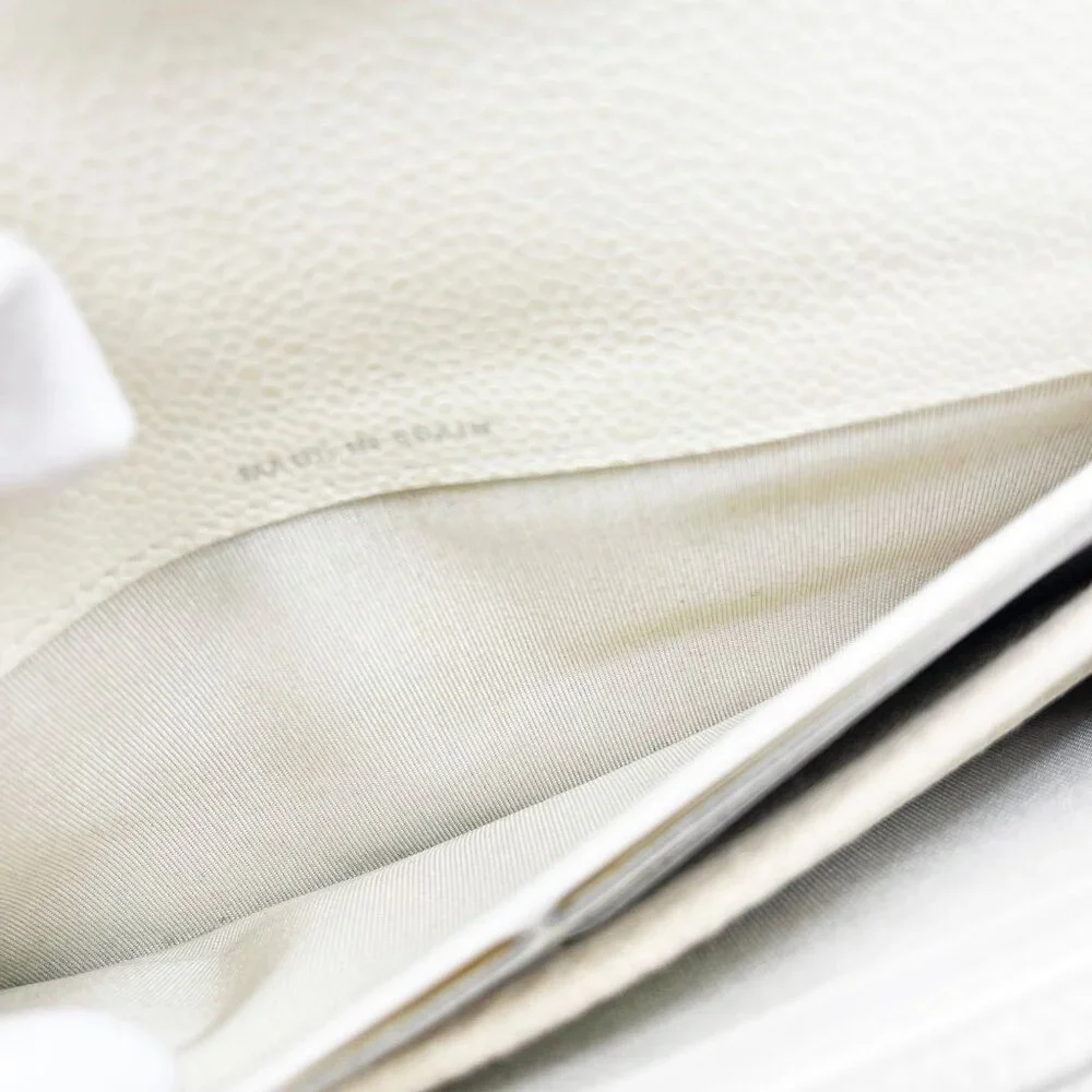 Authentic CHANEL CC Classic Timeless Caviar Flap Wallet on Chain Purse White Bag - Picture 12 of 15